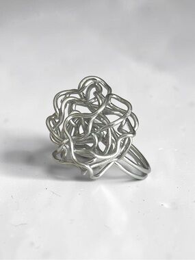 5 For $25💫Alternative Crazy Swirl Silver Wire Ring